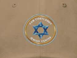 Van Cortlandt Jewish Center tan baseball cap with embroidered Star of David
