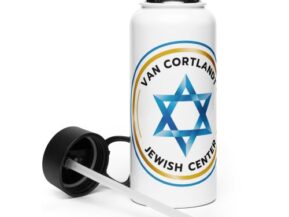Van Cortlandt Jewish Center logo on water bottle with star design