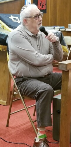 Larry Hartstein, our lecturer Photo from 2018 Holocaust Memorial Observance